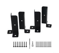 Vibsky 4 soportes de base de anclaje para postes de cubierta, soporte de valla de hierro ajustable para postes de madera, pérgola, patio y cimientos de hormigón