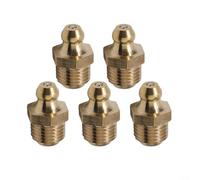 Vibsky 5 piezas de accesorios de grasa recta de latón, para rosca m10 x 1 mm, accesorios de ajuste de grasa hidráulica recta, para lubricación mecánica