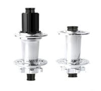 Vibsky Aleación de aluminio bicicleta Hub Set 4 Rodamientos 32 agujeros Eje pasante para 7-12 velocidades Freno de disco delantero y trasero (plata)