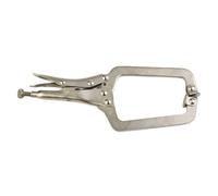 Vibsky Alicates de soldadura de bloqueo de abrazadera C de acero de 9 pulgadas con ajuste de tornillo giratorio, herramienta localizadora de espiga de madera, longitud total de 23 cm, color plateado