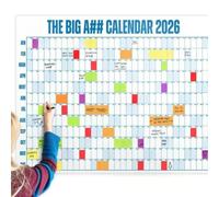 Vibsky Big A## 2026 - Calendario de pared de borrado en seco de 4 x 3 pies, planificador anual con etiquetas codificadas por colores y marcador de borrado en seco, para seguimiento y programación de
