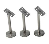 Vibsky Bket de escalera ajustable para soporte de pasamanos, accesorios de fijación de pared de acero inoxidable 304, acabado plateado, 100 mm/120 mm, juego de 3 pasteles