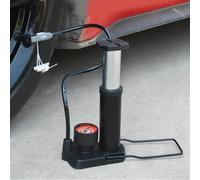 Vibsky Bomba infladora de neumáticos de aleación de aluminio para motocicleta y coche con 3 boquillas, color negro, apto para la mayoría de bicicletas y vehículos