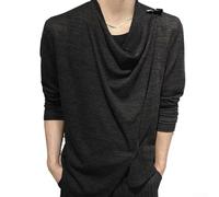 Vibsky Camiseta Larga para Fiesta Diario para Estilo Negro Camiseta | Tejido 85% poliéster 15% spandex, para suave al para tacto, flexible, no se deforma, ideal uso diario