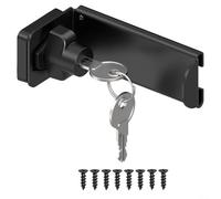 Vibsky Cerrojo de puerta resistente de 90 grados, cerradura deslizante de acero inoxidable para cobertizo de puerta de granero, mecanismo de pestillo de ángulo recto seguro con 2 llaves (negro)