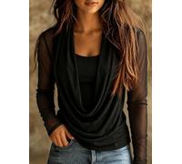 Vibsky Chándal para mujer Invierno Tejido para punto Elástico Chándal | Cuello alto, manga larga, diseño malla, para estilo , ideal otoño