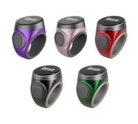 Vibsky Contador de anillos inteligente recargable con pantalla LCD, mecanismo de autobloqueo de carga tipo C, anillo de tamaño ajustable para contar filas de oración, inventario deportivo