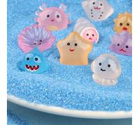 Vibsky Criaturas marinas luminosas de resina, 50 piezas de adornos de acuario para decoración de peces, para decoración de peces, esculturas marinas para la vida