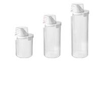 Vibsky Cubo de almacenamiento de detergente de 800 ml para suministros de limpieza de lavandería, recipiente de plástico para jabón en polvo con tapa segura, transparente