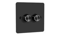 Vibsky DC 12V/24V 2 Gang LED Regulador de intensidad para PWM, 120W, ajuste de brillo giratorio, para RV, barco, caravana, remolque de camping, negro