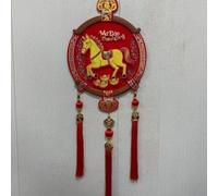 Vibsky Decoración colgante de Año Nuevo Lunar Vietnamita con la cabeza del Dios de la Riqueza con movimiento automático, adorno de papel rojo, festivo, celebración en casa y oficina