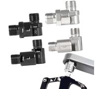 Vibsky Extensores de pedal de bicicleta de acero inoxidable de 16 mm y 20 mm, antioxidante, para espaciadores de eje de pedal de bicicleta, 9 roscas de 16 pulgadas, par marcado izquierdo y derecho