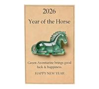Vibsky Figura acrílica multicolor de caballo 2026, dije del año del caballo para la buena suerte, adorno inspirador de escritorio para nuevos comienzos, 9 x 7 cm