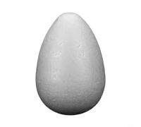 Vibsky Huevos de espuma blanca versátiles para decoración de temporada, poliestireno suave en blanco para pintar y pinear, ideal para Pascua y vacaciones (huevo hueco de 20 cm)