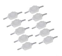 Vibsky Interruptor de botón de cierre blanco 1A 30V 2 pines linterna 10 unids pequeño control cobre terminal DIY