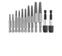 Vibsky Juego de 12 extractores de tornillos hexagonales con varillas de extensión de liberación rápida para pernos rotos dañados pelados en madera y metal