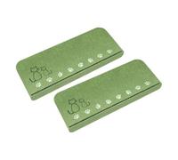 Vibsky Juego de 2 alfombrillas antideslizantes de madera maciza con reducción de ruido y borde de seguridad luminoso, fundas lavables de PVC para kits de escaleras interiores, color marrón