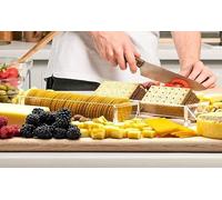 Vibsky Juego de bandejas acrílicas transparentes para galletas, 8.75 x 2.75 x 1.5 pulgadas, bandejas triangulares y semicirculares para aperitivos, galletas, patatas fritas, 2 unidades