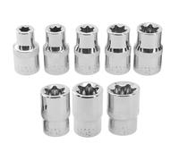 Vibsky Juego de llaves de vaso Torx tipo E de 1/2 pulgada para llave de carraca, E10/E12/E14/E16/E18/E20/E22/E24 herramienta de mano de cabeza de enchufe hembra