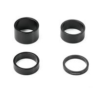 Vibsky Kit de espaciador de auriculares de bicicleta 4pcs 28.6mm, arandelas de horquilla de aleación de aluminio para bicicleta de carretera (negro)