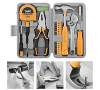 Vibsky Kit de herramientas multifuncionales para reparación del hogar con alicates, llave, martillo, destornillador y cinta (B)