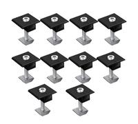 Vibsky Kit de panel solar Pv King - Bket de aluminio de 4 mm de grosor con tornillos de acero inoxidable M8, se adapta a paneles de 30 a 35 mm, abrazaderas de montaje final y medio, acabado negro