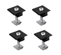 Vibsky Kit de panel solar Pv King - Bket de aluminio de 4 mm de grosor con tornillos de acero inoxidable M8, se adapta a paneles de 30 a 35 mm, abrazaderas de montaje final y medio, acabado negro