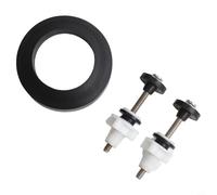 Vibsky Kit de reparación de cisterna de inodoro de acero inoxidable con pernos de acoplamiento cerrado, tuercas, junta de goma para aberturas de válvula de descarga de 2/3 pulgadas, prevención eficaz