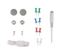 Vibsky Kit de reparación de techo de coche, 60 hebillas y pines coloridos con herramientas, techo caído, color gris