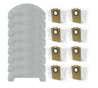 Vibsky Kit de repuesto para trapeador y bolsas de polvo para robot aspirador MR1, paquete de 8 almohadillas de microfibra y accesorios para bolsas de polvo