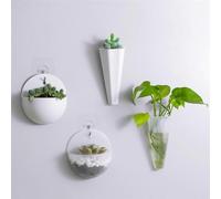 Vibsky Macetas creativas para colgar en la pared para macetas de plástico transparente para interiores y balcones, espacios pequeños, jardinería vertical