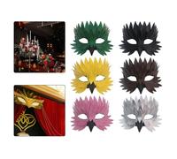 Vibsky Máscara de plumas de pico de pájaro de media cara para fiesta de disfraces de Halloween, baile de máscaras, festivales, diseño de fieltro ligero con ajuste ajustable (21,5 x 15 cm)