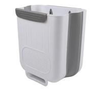 Vibsky Papelera colgante de cocina con raspador integrado, armario de basura plegable que ahorra espacio para puerta, contenedor de basura sin doblarse