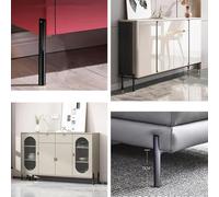 Vibsky Patas de metal para muebles, 13 cm, para sofá, mesa, armario, soporte de acero al carbono negro con almohadillas de silicona, paquete de 4