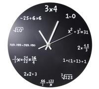 Vibsky Reloj de pared para amantes de las matemáticas de 12 pulgadas con esfera de ecuación, movimiento silencioso de barrido para profesores, estudiantes, ingenieros, para acabado negro