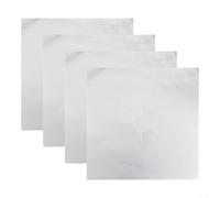 Vibsky Revestimiento reutilizable para estufa de gas, 27 x 27 cm, 0,2 mm de grosor, cortable y ajustable, se calienta hasta 500ºF, no apto para lavavajillas, color plateado (paquete de 4)