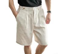 Vibsky Shorts Casual Hombre Bolsillos Laterales Elásticos | plisado único, tejido transpirable, ideal oficina y casual, tallas M para a 3XL disponibles