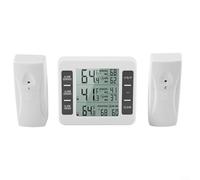 Vibsky Sistema de termómetro inalámbrico digital con 2 sensores, medidor de temperatura interior y exterior, tasa de actualización de 10 s, rango de señal de 328 pies, alarma