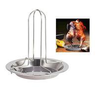 Vibsky Soporte de parrilla de acero sin carbono, pollo y pavo, asador portátil para barbacoa con distribución uniforme del calor, plateado, 175 x 175 x 3 cm