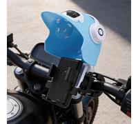 Vibsky Soporte de teléfono para casco para motocicleta, soporte impermeable para manillar con parasol, cardán trasero flexible, bloqueo con una sola mano, color blanco