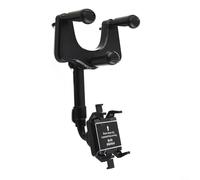 Vibsky Soporte de teléfono para espejo retrovisor de coche, soporte retráctil plegable con rotación de 360 grados para GPS y medios, color negro