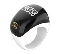 Vibsky Tasbih - Contador digital para anillo para musulmanes, 5 alertas diarias, IP68 resistente al agua, contador de dedos inteligente con tamaño ajustable (blanco)