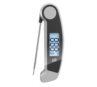 Vibsky Termómetro de carne plegable de lectura instantánea, sonda giratoria de 180 °, termómetro digital de alimentos para freír horno de barbacoa, alto ± 0.3 °C, encendido automático, punta de acero
