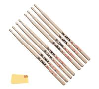 Vic FIrth - Baquetas de la serie American Classic® 5B - Madera de nogal American - Punta de Madera - Paquete económico de 4 pares