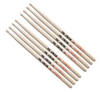 Vic FIrth - Baquetas de la serie American Classic® 7A - Madera de nogal American - Punta de Madera - Paquete económico de 4 pares