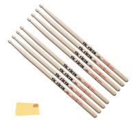 Vic FIrth - Baquetas de la serie American Classic® 7A - Madera de nogal American - Punta de Madera - Paquete económico de 4 pares