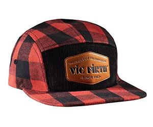 Vic Firth Limited Edition - Gorra de Visera Plana - 5 Paneles, en Franel - Roja y Negra