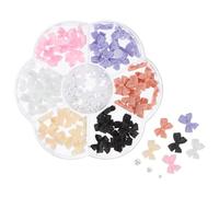 VICASKY 1 Caja de Pequeñas Gemas para Decoración de Uñas Forma de Lazo y Perlas, 7 Compartimentos, Diseño Delicado y Resistente Que No Se Deforma ni Desvanece, para Amantes del Arte