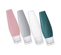 VICASKY 1 juego de botellas de silicona parcialmente a prueba de fugas para champú, gel de ducha y más diseño flexible para bolsa de almacenamiento de viaje