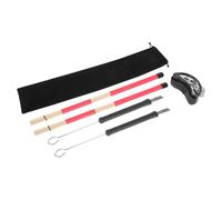 VICASKY 1 juego de campanas de pie traje baquetas base piruleta batería batería soporte base roca baquetas kit accesorios para tambores base de tambor rack negro nylon